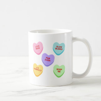 Chat Valentine Candy Coeurs Mug