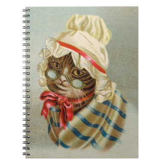 Chat victorien avec lunettes Carnet spiral