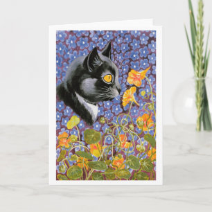 Chat vintage de Louis Wain en mer de carte de