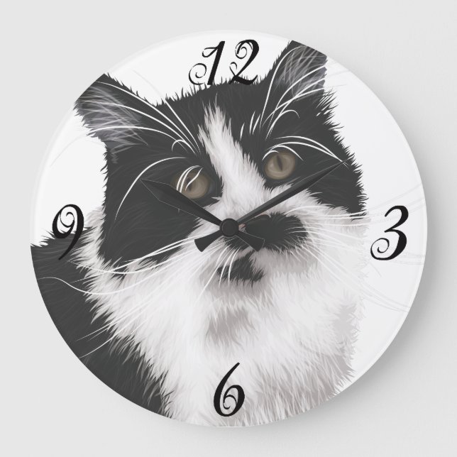 Chat Wall Clock Große Wanduhr (Vorderseite)