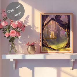 Chat Whimsical sur une affiche à voilure