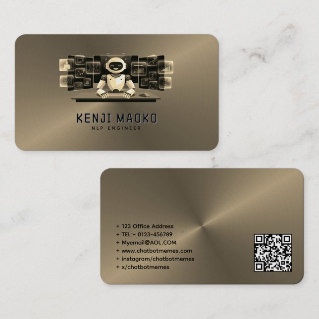 🤖 Chatbot Developer Conversation AI Engineer NLP Visitenkarte (Vorne/Hinten)