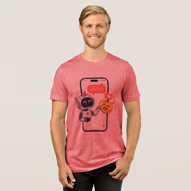 Chate für technische Liebe Tri-Blend Shirt (Vorderseite voll)