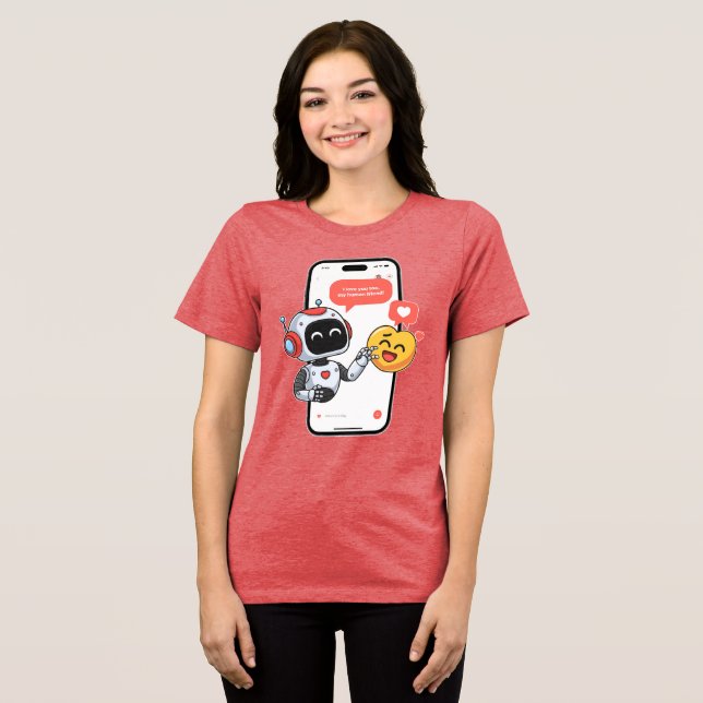 Chate für technische Liebe Tri-Blend Shirt (Vorderseite voll)