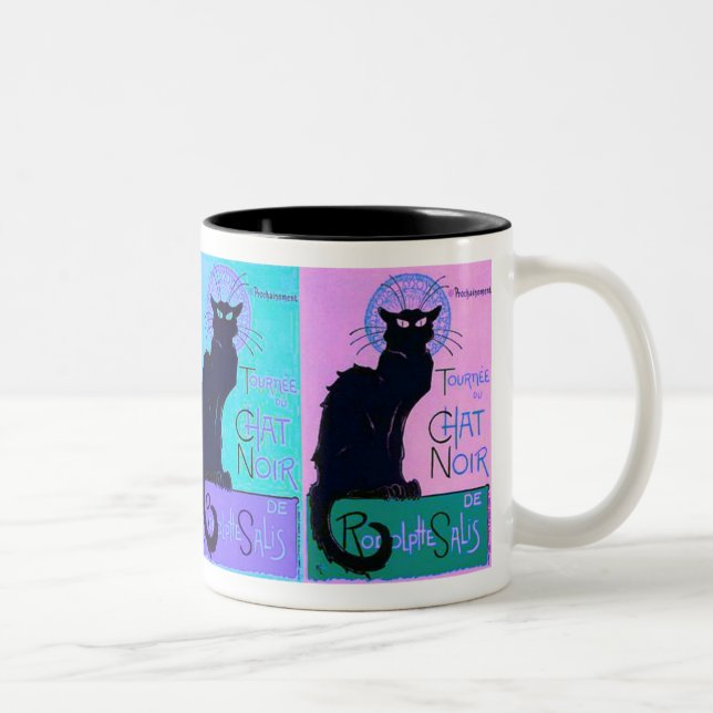Chate Noir (schwarze Katzen) Zweifarbige Tasse (Rechts)