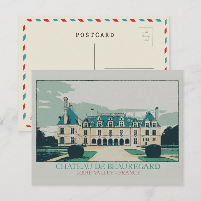 Château Beauregard im Loire-Tal, Frankreich Postkarte (Vorne/Hinten)