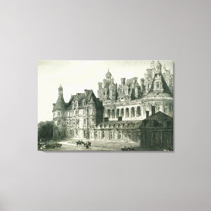 Chateau Chambord Historischer Stich Thomas Allom Leinwanddruck