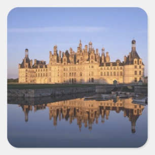Chateau Chambord, Loire Valley, Frankreich Quadratischer Aufkleber