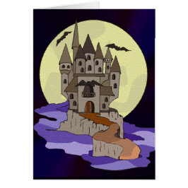 Château, chauves-souris et caricature Pleine lune