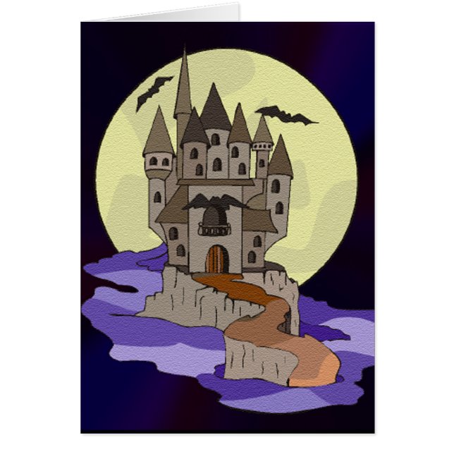 Château, chauves-souris et caricature Pleine lune (Devant)