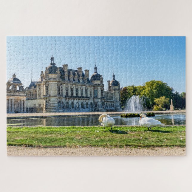 Chateau de Chantilly, Springbrunnen und zwei Schwä (Horizontal)