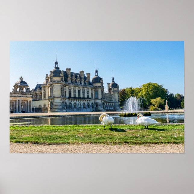 Chateau de Chantilly, Springbrunnen und zwei Schwä Poster (Vorne)