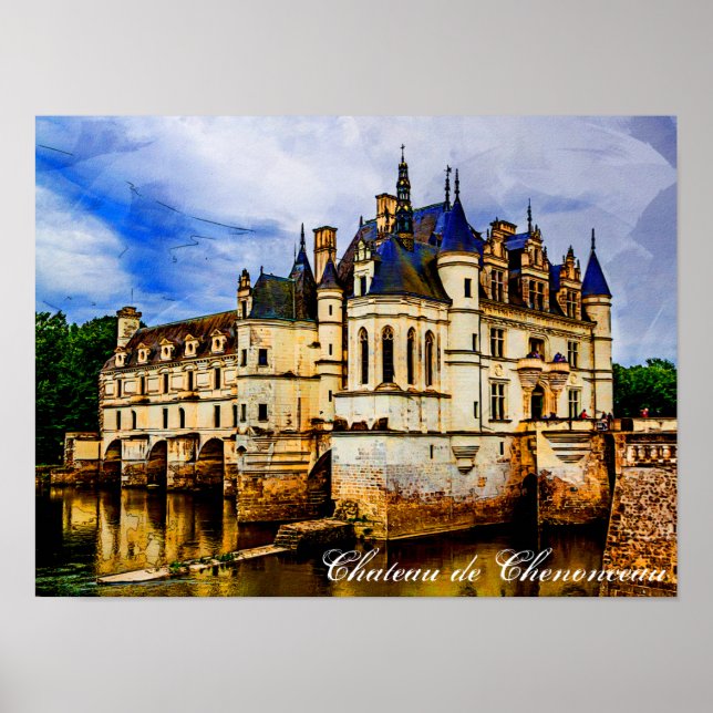 Chateau de Chenonceau Frankreich. Poster (Vorne)
