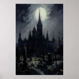 Château de cimetière Art mural gothique, sombres t