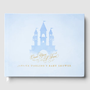 Château de conte de fées bleu baby shower Livre d'