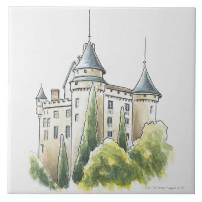 Chateau de Mercues, Frankreich Fliese (Vorderseite)