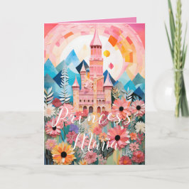 Château de Princesse Magique Carte de Vœux Pliée