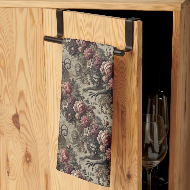 Château des Loups - Gotisch Viktorianisch Geschirrtuch (Drittel gefaltet)