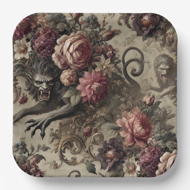 Château des Loups - Gotisches Barock Werewolf Pill Pappteller (Vorderseite)