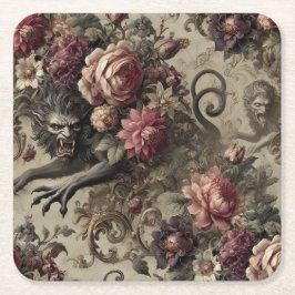 Château des Loups - Gotisches Barock Werewolf Pill Rechteckiger Pappuntersetzer