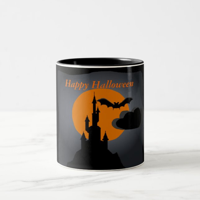 Chateau éffrayant Halloween Mug (Centre)