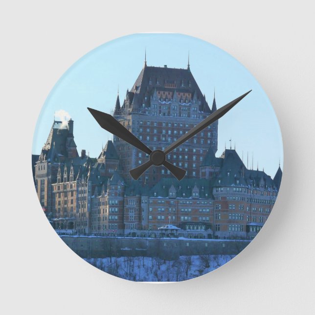 Chateau Frontenac, Quebec, Kanada Runde Wanduhr (Vorderseite)