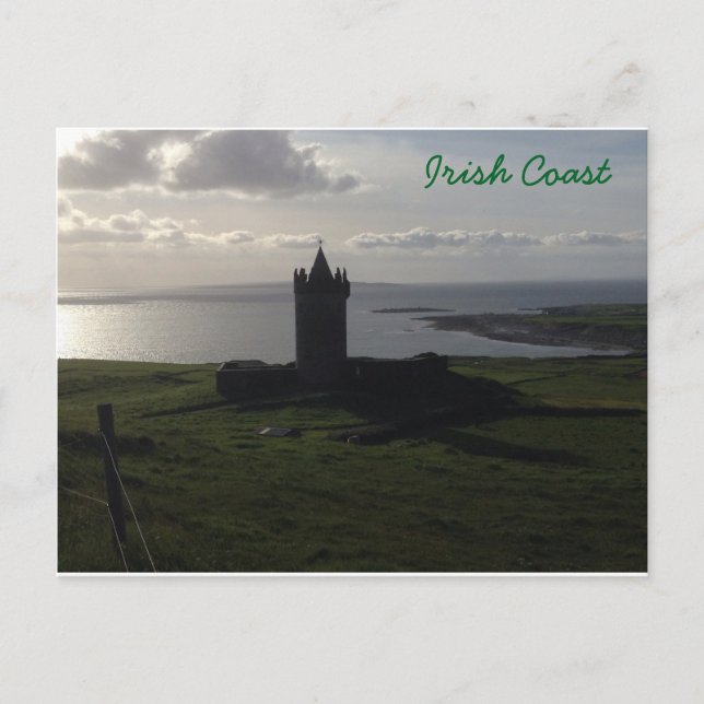Château Irlandais Sur La Carte Postale Côtière (Devant)