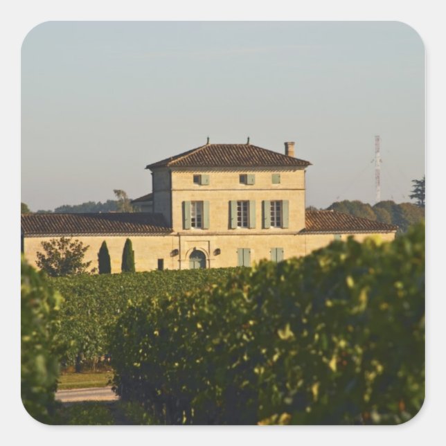 Chateau Lafleur Petrus und Weinberg, in Pomerol, Quadratischer Aufkleber (Vorderseite)