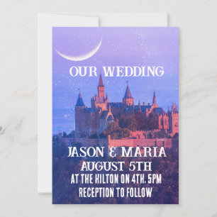 CHÂTEAU MOON BLEU GOTHIQUE PERSONNALISÉ INVITATION