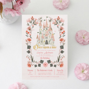 Château royal rose Invitation d'anniversaire - N'i