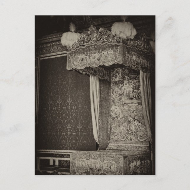 Château Versailles, ein königliches Schlafzimmer Postkarte (Vorderseite)