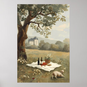 Chateaucore-Picknick-Gemälde französische Landscha Poster
