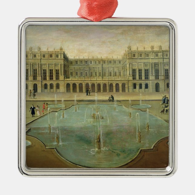 Chateaude Versailles von der Garten-Seite Silbernes Ornament (Vorne)