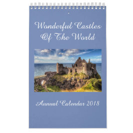 Châteaux du calendrier annuel 2018 du monde