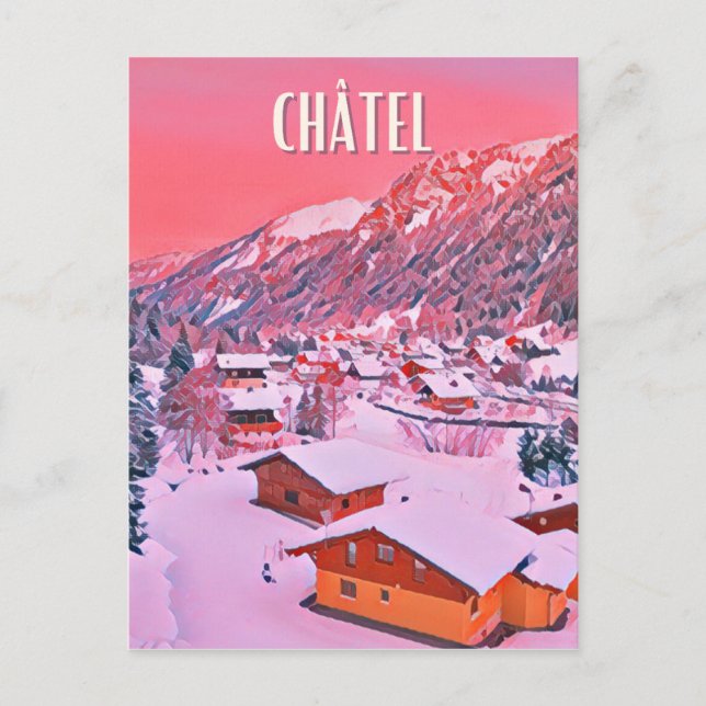 Châtel Skistation Postkarte (Vorderseite)