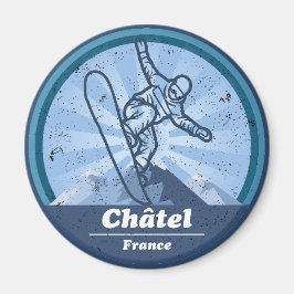 Châtel Skistation - Snowboard Magnet