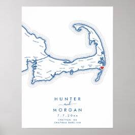 Chatham Bars Inn Hochzeit Navy Gästebuch Poster