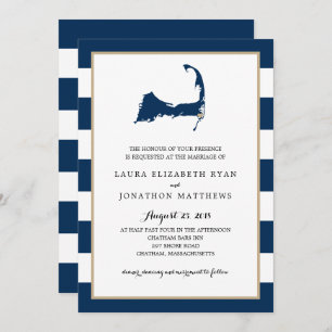 Chatham Cape Cod Map mit Herz Hochzeit Einladung