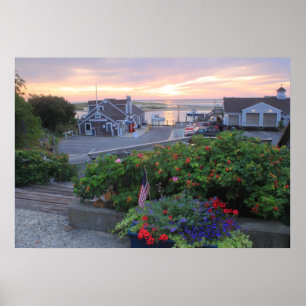 Chatham Fish Pier Summer Blume bei Sunrise Poster