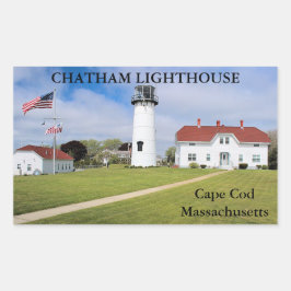 Chatham Lighthouse, Cape Cod Massachusetts Rechteckiger Aufkleber