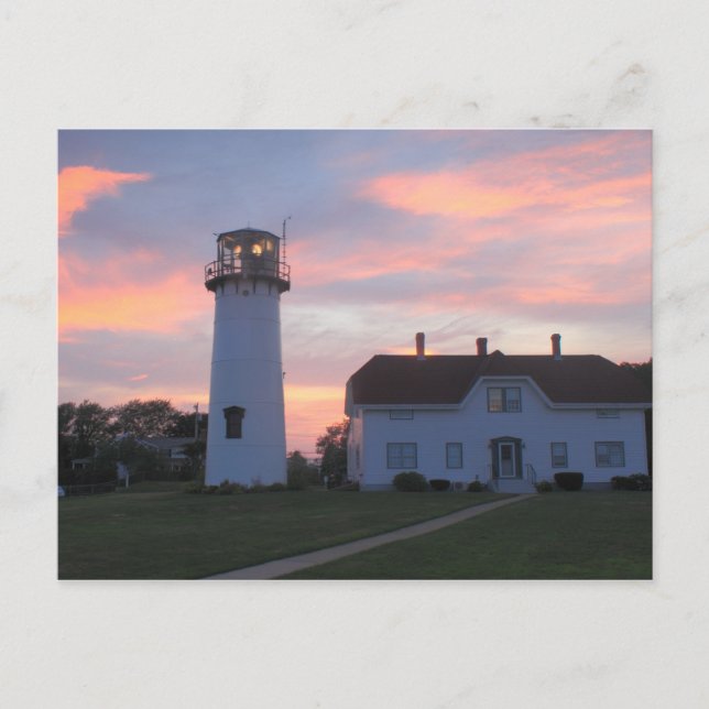 Chatham Lighthouse Sunset Postkarte (Vorderseite)