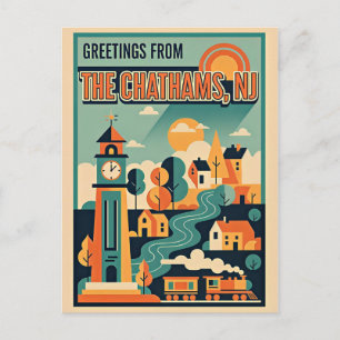 Chatham, New Jersey Retro-Reise  1930er Jahre Postkarte