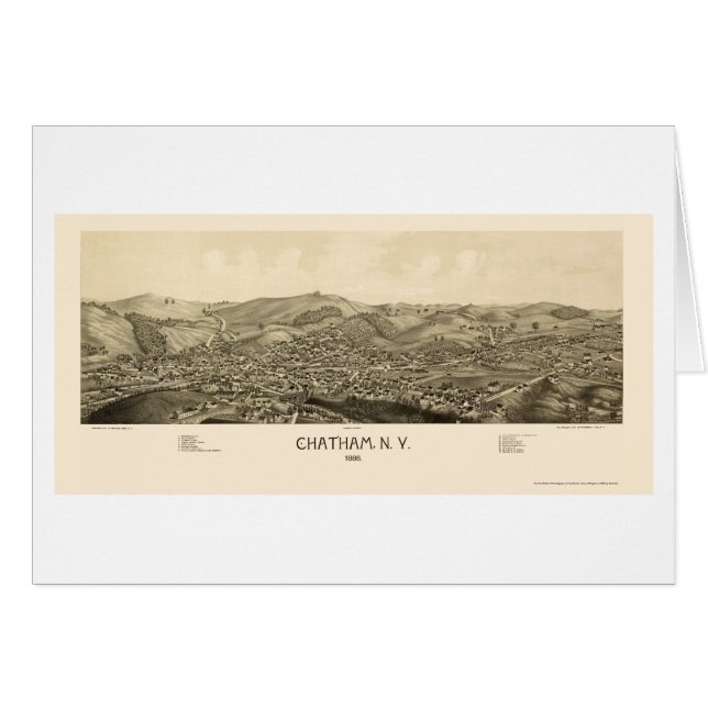 Chatham, NY panoramische Karte - 1886 (Vorderseite (Horizontal))