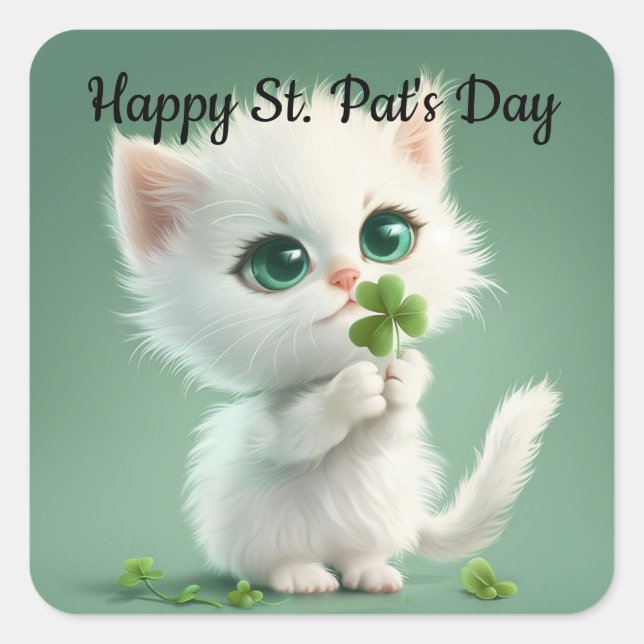 Chaton avec autocollant Shamrock (Devant)
