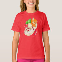 Chaton couché en chaussure T-shirt de Noël