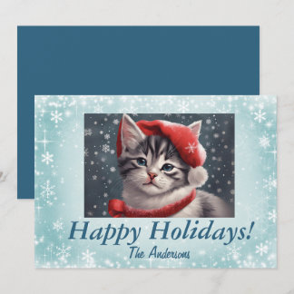 Chaton de Noël 8, Joyeuses fêtes, Carte de Noël