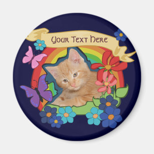 Chaton et aimant mignons de rouleaux