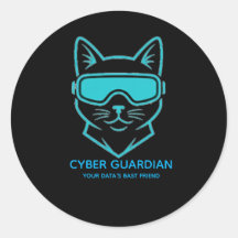 Chaton Néon Cyber Guardian - Autocollant Vinyle po