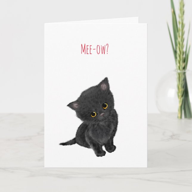 Chaton noir obtenir carte de bien (Devant)
