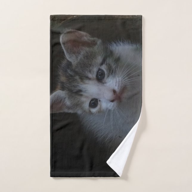 chaton photo serviette à main (Serviette à main)